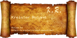 Kreisler Roland névjegykártya